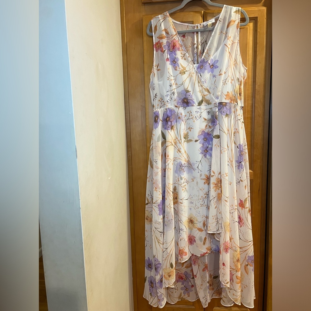 Calvin Klein Hi Low Maxi Dress with slip
